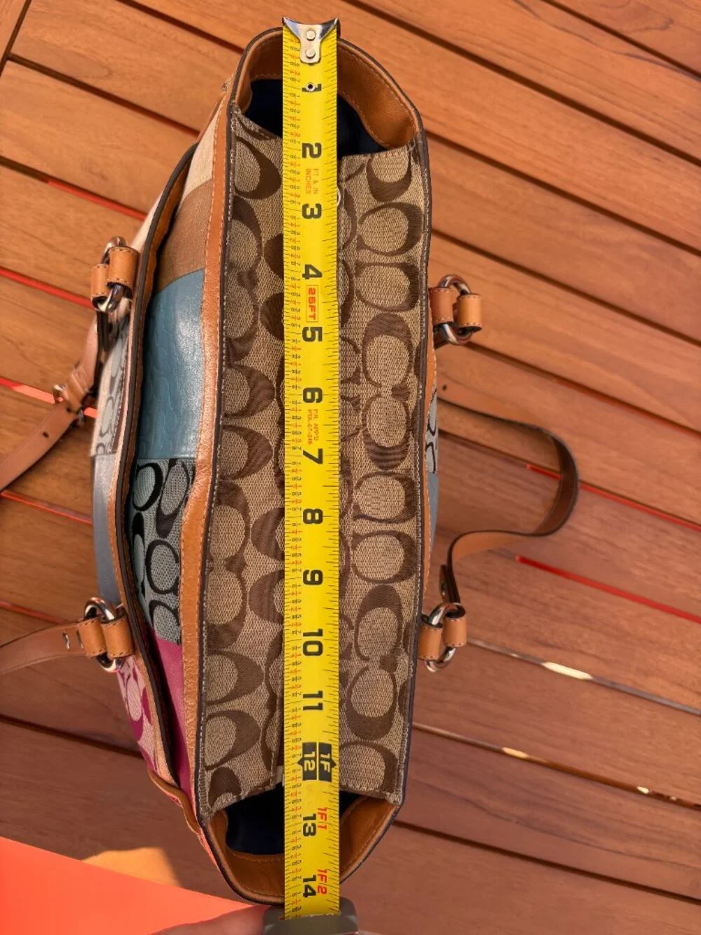 Y2K Coach Patchwork Shoulder Bag Multicolor Pink Blue